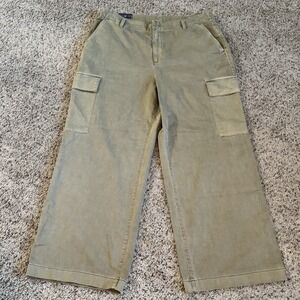 GAP Women's Size 16 Olive Cactus Green Cargo Pants Loose Wide Leg Mid Rise‎ NWT